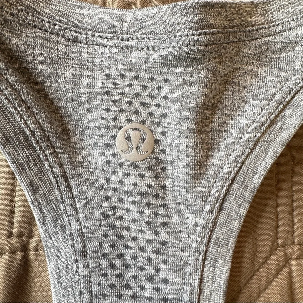 Lululemon Swiftly Racerback Tank Womens 2 Gray ProSkills Logo Running Workout